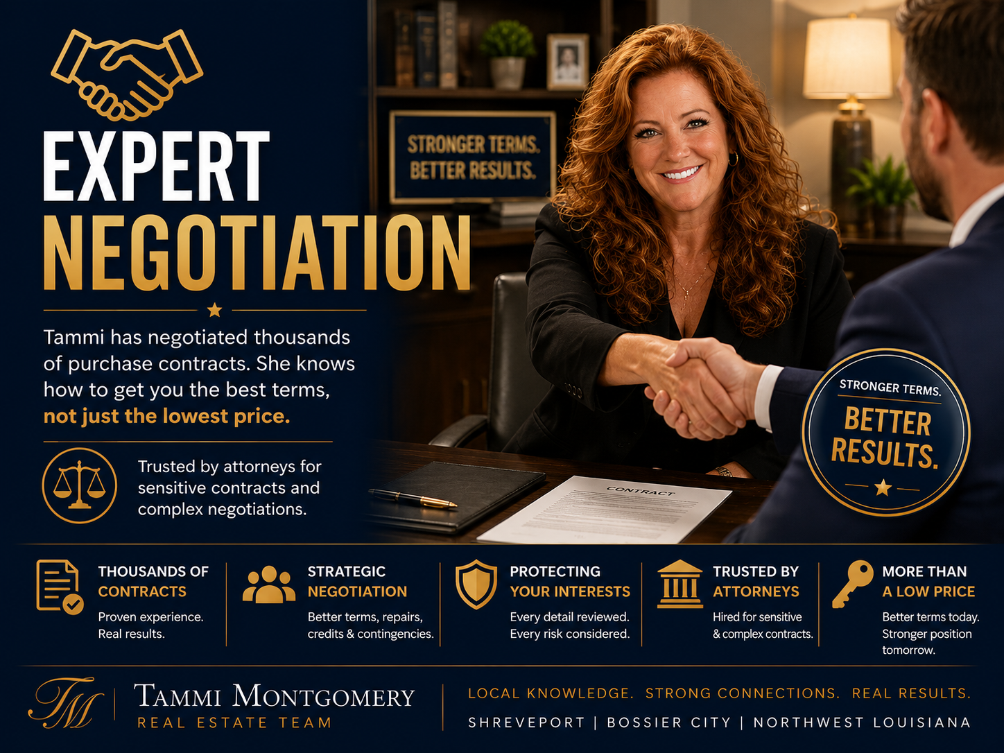 Expert real estate negotiation — Tammi Montgomery Team, Shreveport-Bossier City
