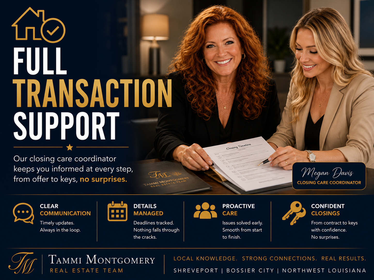 Full transaction support and closing care coordinator — Tammi Montgomery Team